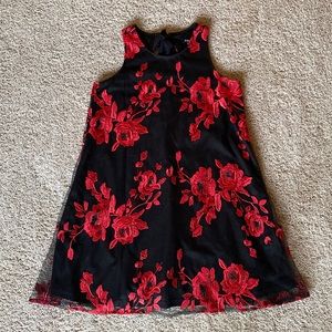 Black and Red Floral Dress